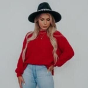 Hope’s Oversized Red Sweater Tunic Large